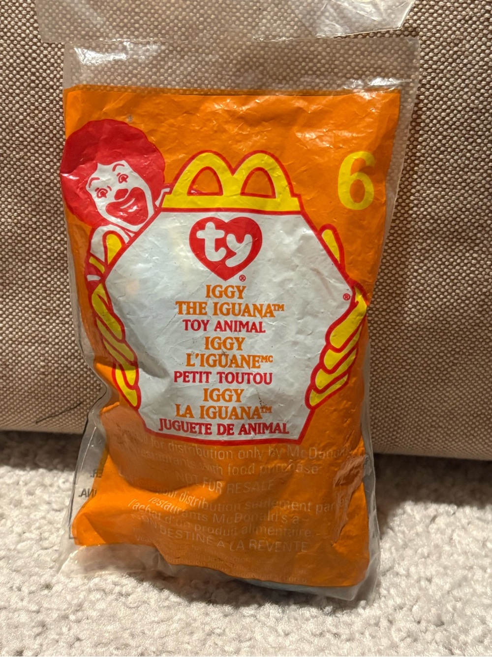 Vintage 1999 McDonald’s TY Iggy the Iguana Teenie Beanie Baby #6 – NEW SEALED
